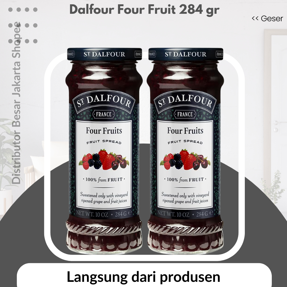 

Dalfour Four Fruit 284 gr ORIGINAL selai roti selay kue jam bread makanan empat buah