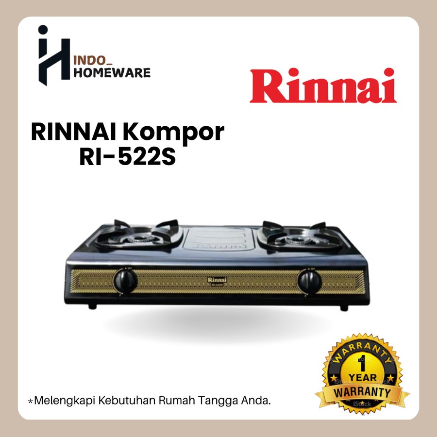 Rinnai - RI-522S Kompor Gas 2 Tungku RI 522S RI522S
