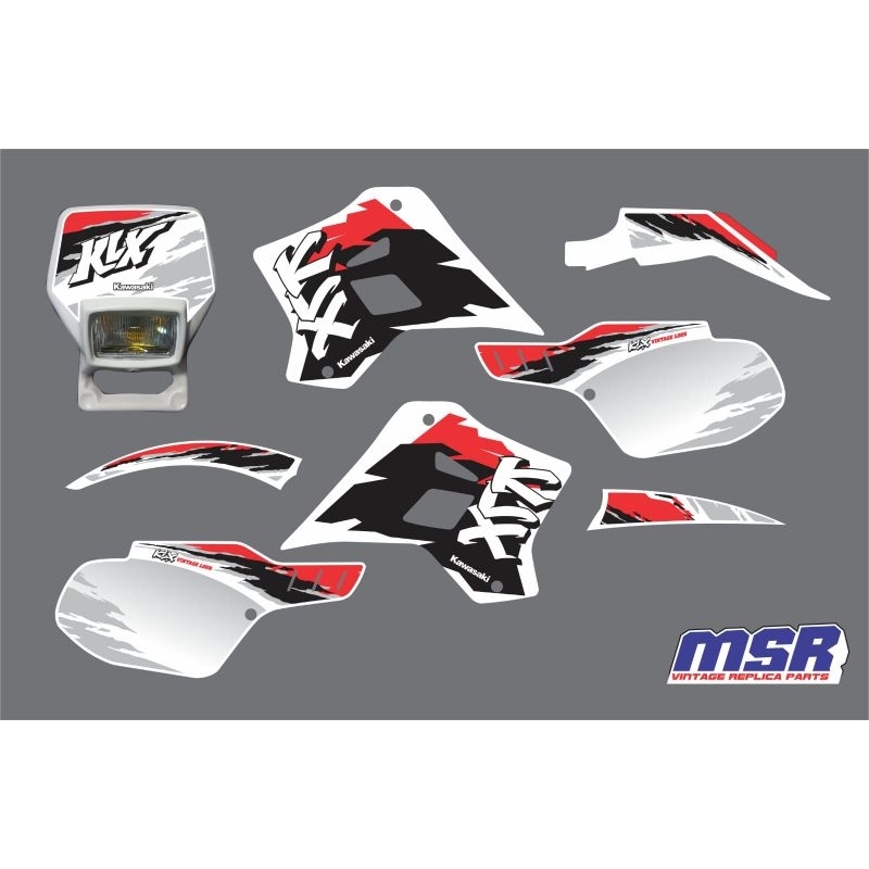 Bodyset klx150 vintage look custom lengkap decal graphix