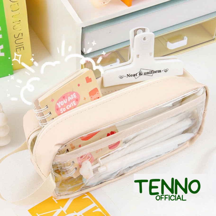 

KF7 TENNO Kotak Pensil Lucu Transparant Tempat Alat Tulis Box Makeup Multifungsi Kapastias Wateroof Anti Air Estetik Aesthetic Warna Pastel Macaroon