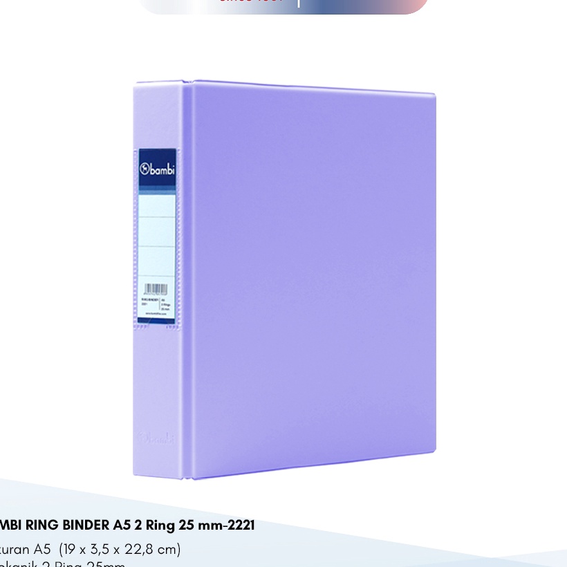 

KF7 Bambi Ring Binder A5 2 Ring DType All Color SMALL SIZE 25 mm