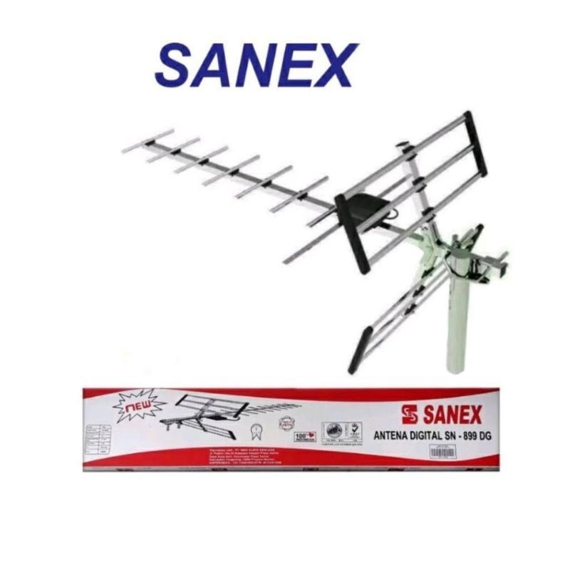Antena TV Digital Sanex SN 899 Merah Free Kabel 10Meter Antena TV Sanex Outdoor