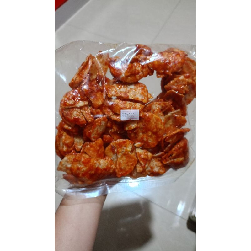 

keripik opak pedas manis