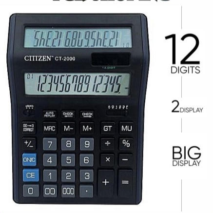 

FG2 YUKSHOPING Kalkulator 2 layar 12 dit kalkulator dagang 2 display R111 S2