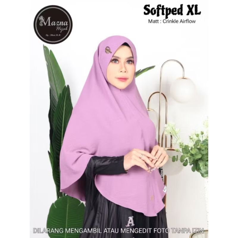 Jilbab Instan Crinkle Softped L ori Mazna