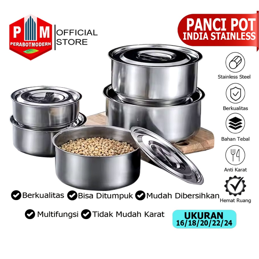 Stock Pot Stainless Steel Ware Set 5pcs Stock Pot Stainless Panci India Set 5pcs