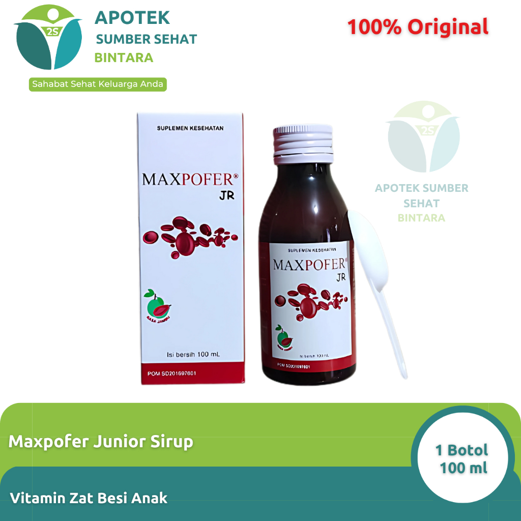 Maxpofer Junior Sirup 100 ml - Vitamin Zat besi Anak