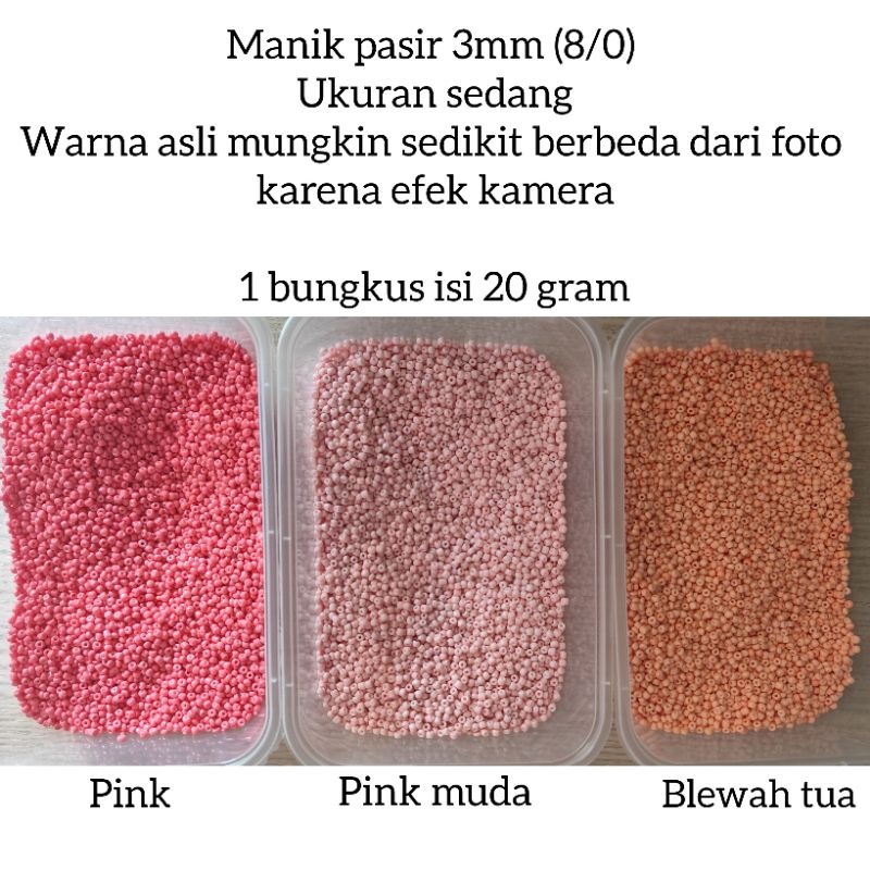 20 gram manik pasir 3mm / mote pasir 8/0 / mote pasir 3mm / manik pasir 8/0 / manik 3mm / monte 3mm 