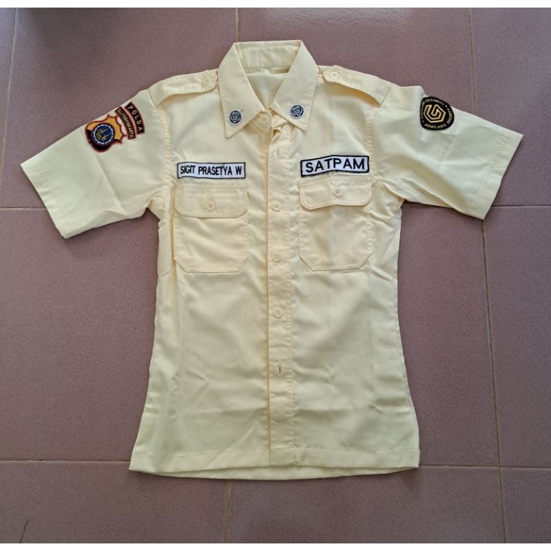 Kemeja PDH Security Pria Wanita Lengan Pendek Panjang Bahan Nagata Drill Premium Polos Bordir