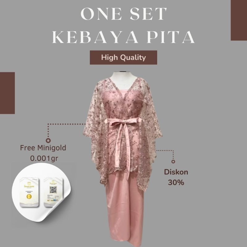 OneSet Setelan Kebaya Brokat Tille Mix Satin Baju Set Kondangan Wisuda Bridesmaid Kebaya Modern