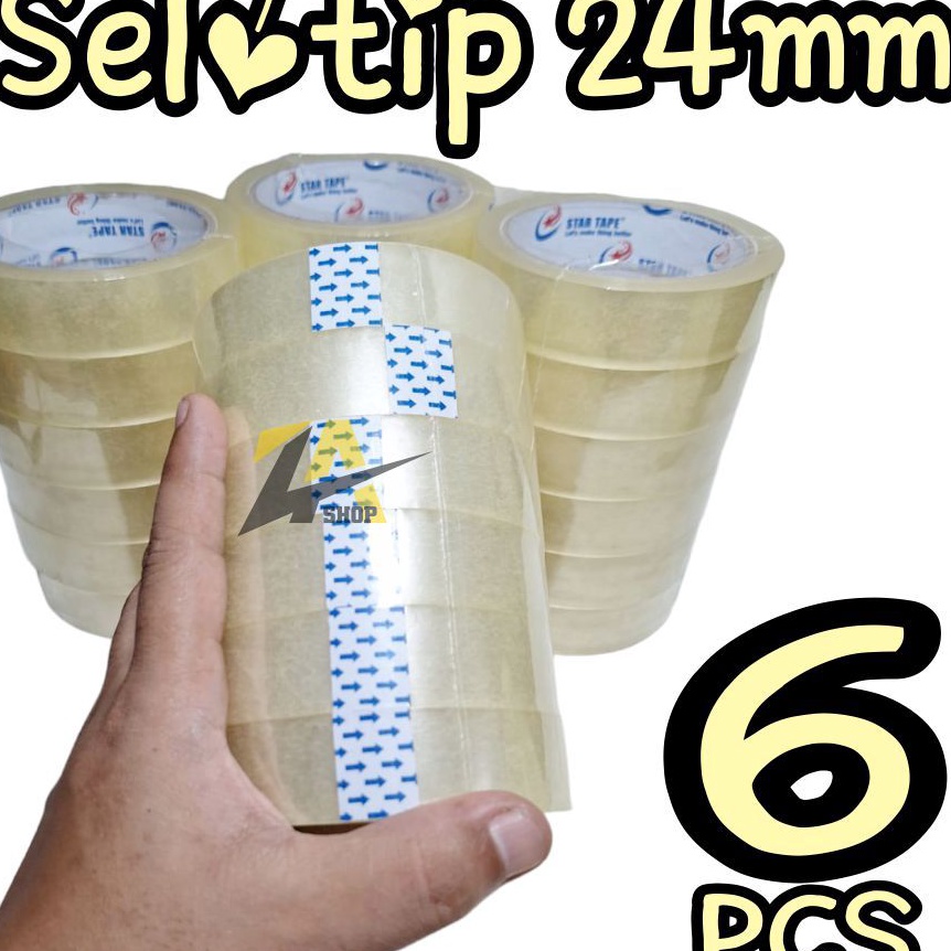 

Potongan SELOTIP 12MM 24mm X 72 Yard isi 6 pcsRoll