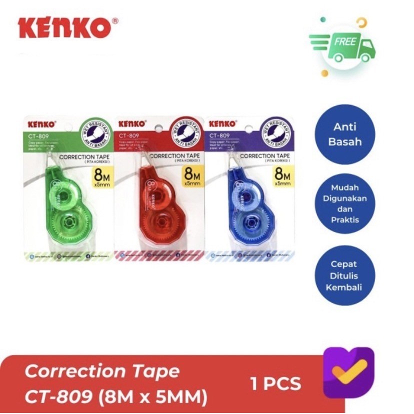 

Correction Tape CT-809 Tip-Ex Tipex Kertas Roll (8MX5MM)