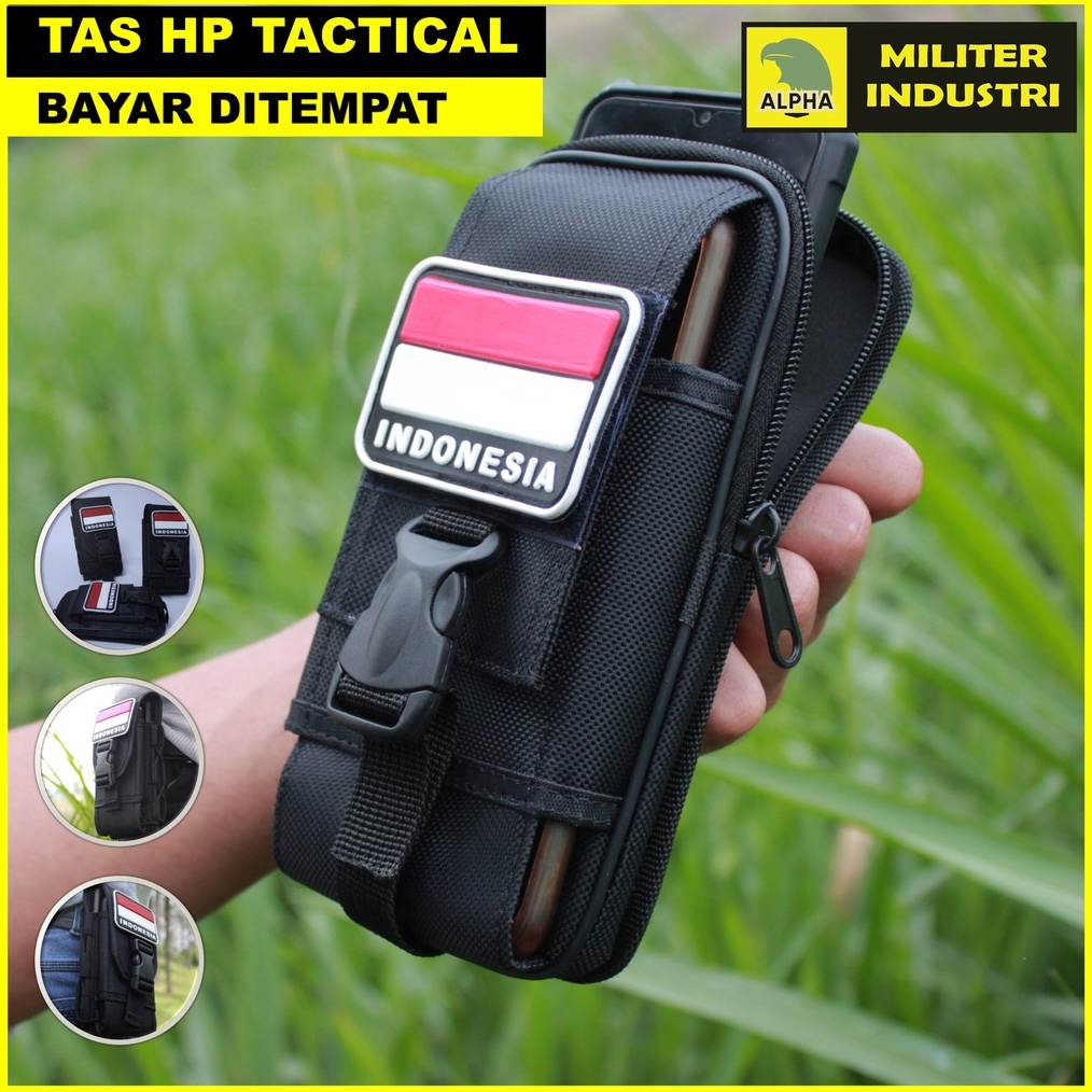 KODE P49D Sarung HP Tas Pinggang Tactical Satpam Security Polri Logo