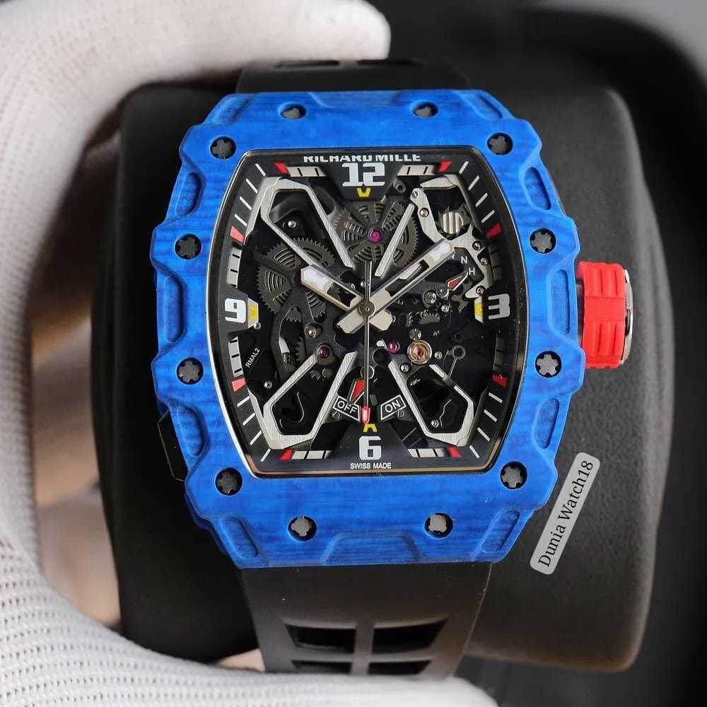 Jam Tangan Richard Carbon Blue Mille RM 35-03 Automatic Swiss Fullset Box Original