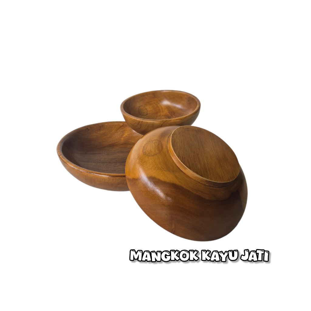 mangkok kayu jati premium | mangkok kuah kayu jati