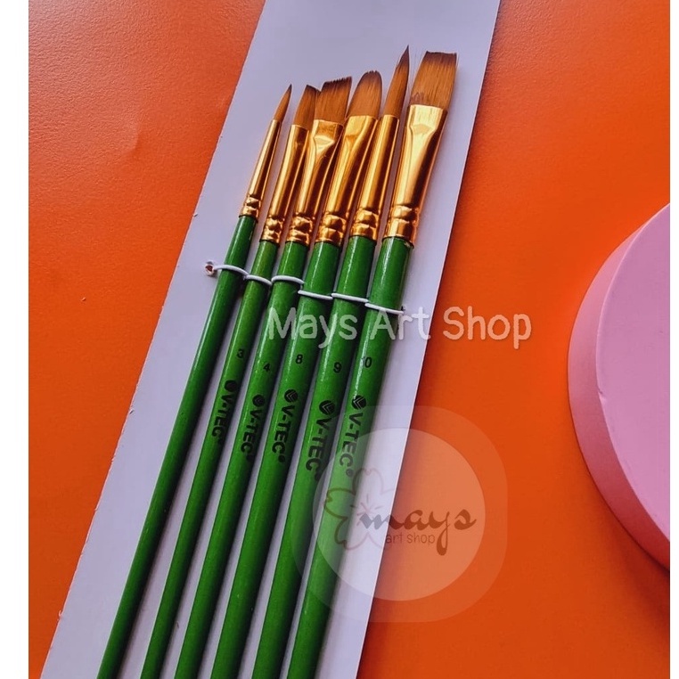 

KODE F77L Kuas Lukis 1 Set isi 6 VTec A278 Vtec Artist Brush Round Flat Filbert Angular