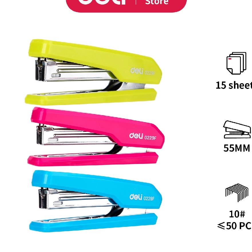 

KP8 Deli Staples Stapler Tahan Lama Durable 1 15lembar sheets Biru Blue E229F