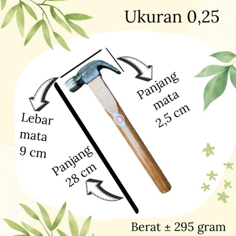 palu besi cor gagang kayu-palu tukang bangunan-palu perkakas-palu petel