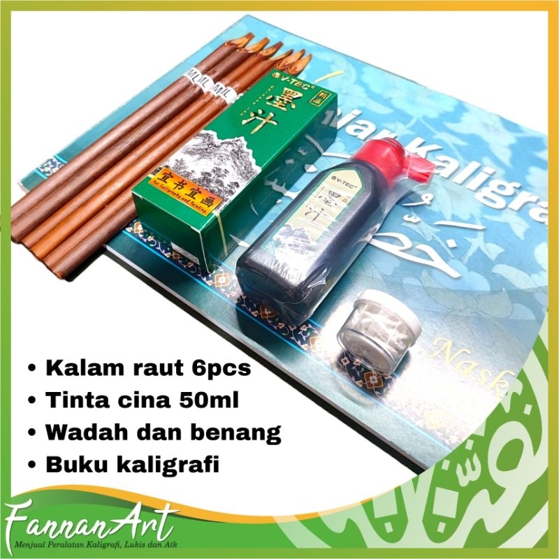 

PAKET KALIGRAFI PELAJAR PEMULA BUKU KALIGRAFI,TINTA CINA 50ML, ALAT TULIS TERMURAH