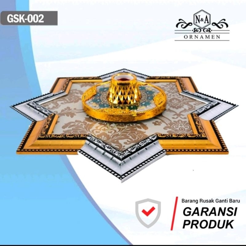 Ornamen Pvc Mewah Motif 02 40x40 Cm  Fitting Lampu Dekorasi Langit-langit Rumah semua jenis plafon