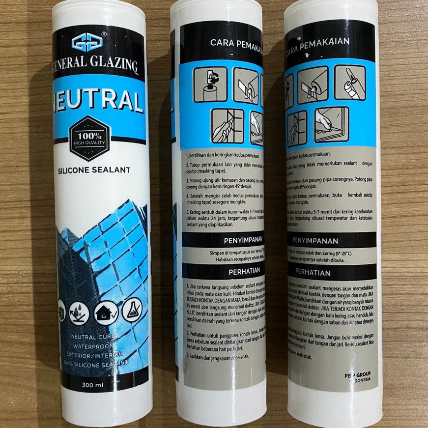 

Termurah Lem Kaca Silikon Netral GG Silicone Sealant Neutral General Glazing