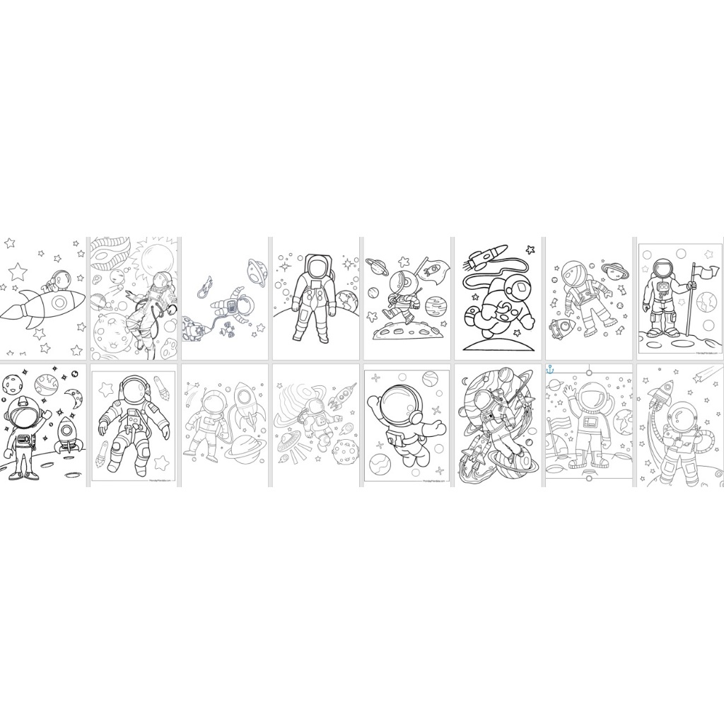 

Kertas Buku Mewarnai Tema Astronot Ukuran A4 100GSM