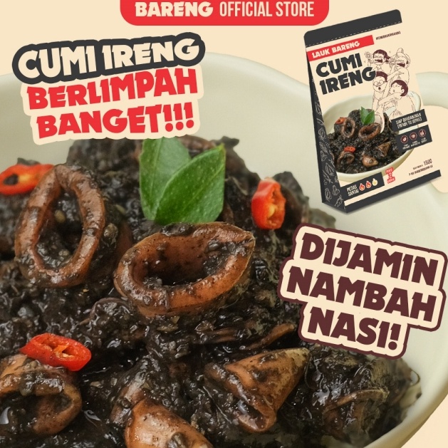 

Penawaran Spesial Lauk Bareng Cumi Ireng Hitam Pedas Siap Saji