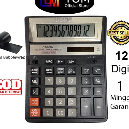 

KF7 Kalkulator CT888X 12 Dit Calculator Check Dual 2 Power