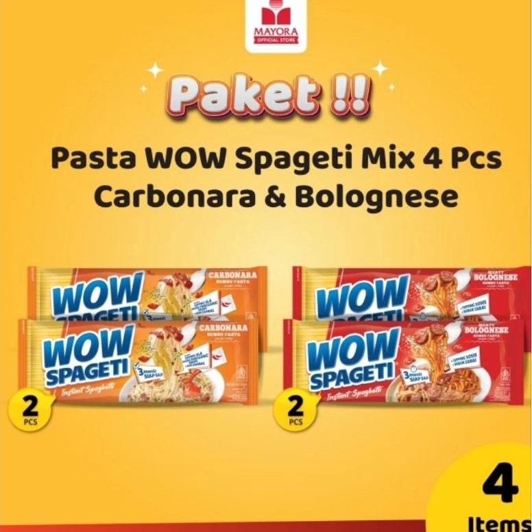 

Silahkan Beli Paket Wow Spageti Mix 4pcs Carbonara Bolognese