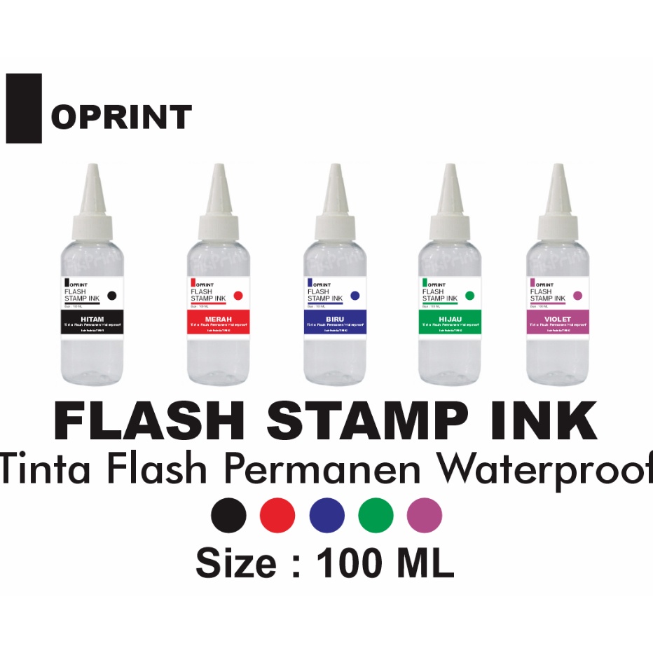 

Beli Tinta Stempel Flash PLASTIK Permanen Wateroof 1 ml