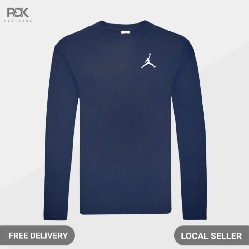 Kaos Pria Baju Lengan Panjang Basketball Air Jordan Emblem
