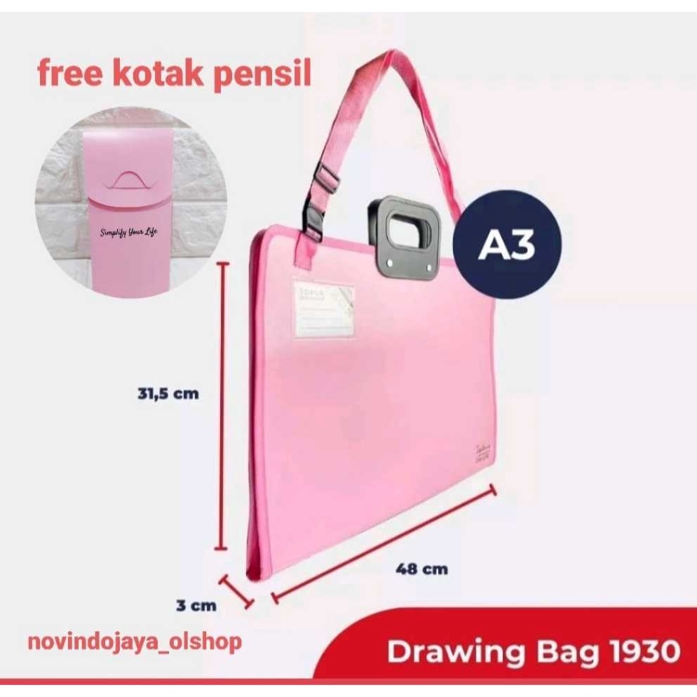 

KODE H66F DRAWING BAG A3 TAS BUKU GAMBAR A3 TOPLA 193 6 VARIANT WARNA TERLARIS