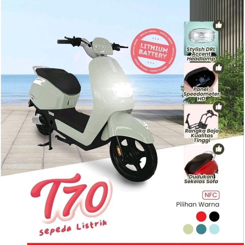 SEPEDA LISTRIK UWINFLY T70 LITHIUM - UWINFLY T70L SEPEDA LISTRIK - SEPEDA LISTRIK T70 LITHIUM