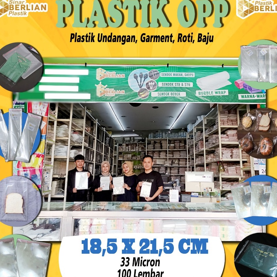 

KP8 185 x 215 cm Plastik OPP TEBAL 1 lbr lemseal