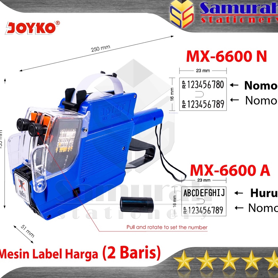 

Serba Murah Alat Label Harga Joyko MX66A 2 Baris Huruf Nomor Tag Price Labeller 2 Line MX 66N Nomor Nomor Mesin Tembak Harga