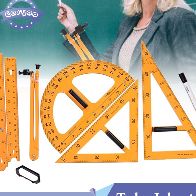 

KP8 isi 5 Penggaris Jangka Busur Segita Lurus untuk Papan Tulis