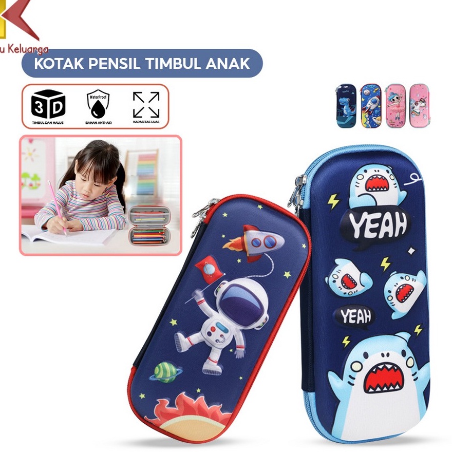 

FG2 Satu Keluarga Kotak Pensil 3D Karakter Timbul A39 Tempat Penyimpanan Alat Tulis Tempat Pensil Anak Sekolah TK Anti Air Import