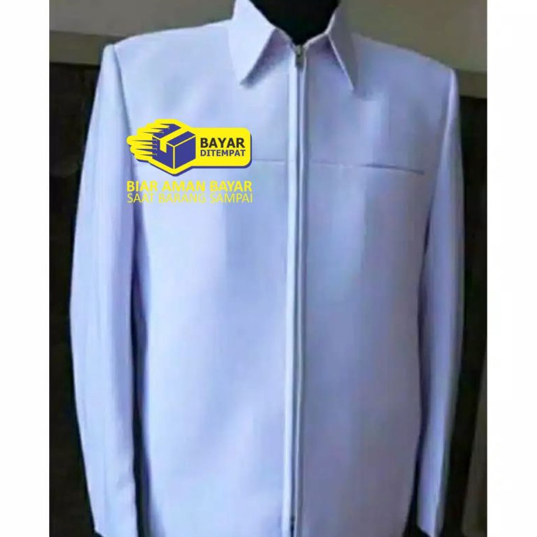 Jasket putih  Jasket pria full putih  Jasket dosen KODE L9N8