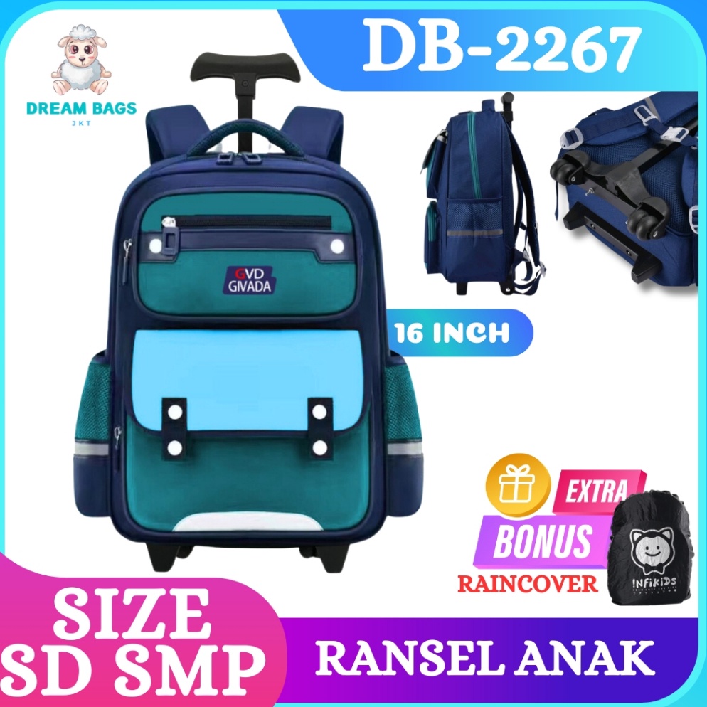 Terlaris Tas Troli Anak Laki Perempuan SD SMP Terbaru  Tas Dorong Anak  Tas Koper  Tas Ransel Troli 