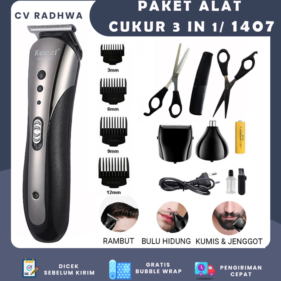 Terbagus Alat Mesin Cukur Rambut Elektrik Hair Clipper Kemei 147 ORIGINAL  Mesin Cukur Rambut Cas Ch