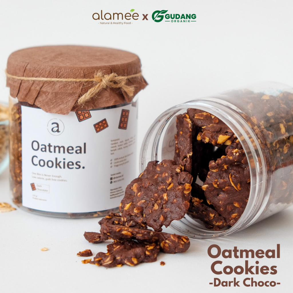 

OATMEAL DIET COOKIES DARK CHOCO COKLAT OAT PELANCAR ASI BOOSTER SNACK SEHAT MAKANAN ANAK BAYI BALITA MPASI