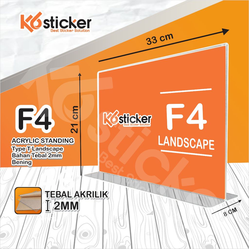 

AKRILIK TEMPAT BROSUR / TENT HOLDER / TENT CARD AKRILIK DISPLAY UKURAN F4 LANDSCAPE