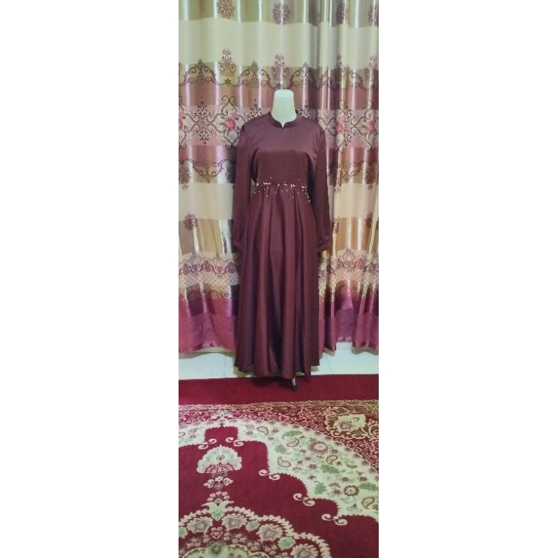 dress/ gamis pesta Roberto cavalli hiasan Payet mutiara terkini