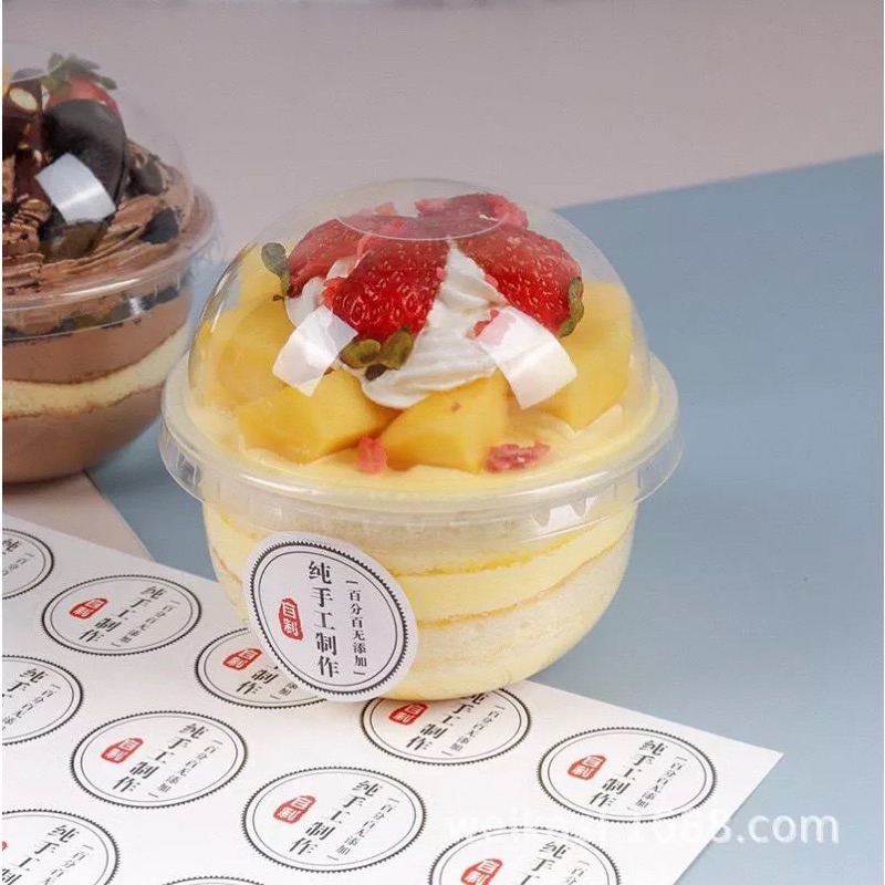 Dessert Cup Bowl 250 ml + Lid Dome / Cup Pudding Chesse Cake Ice Cream Yoghurt Puyo Salad / Cup Jell