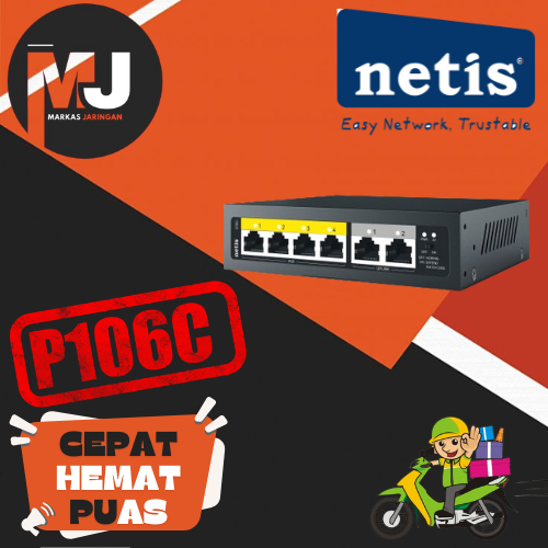 Netis P106C 4 POE + 2RJ45 100M Standard POE Switch Netis P106C