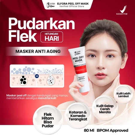 ELFORA Peel Off Mask Bebas Kerutan Dan Penuaan Halal Bpom