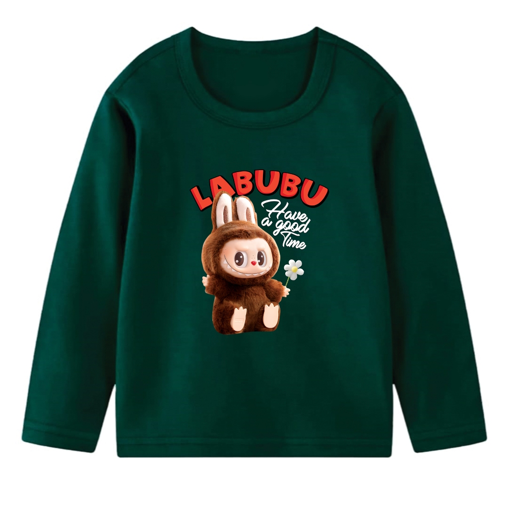 Atasan Panjang Baju Kaos Anak Perempuan Gambar LABUBU #9 Usia 1thn s/d 11thn dr YOUNA