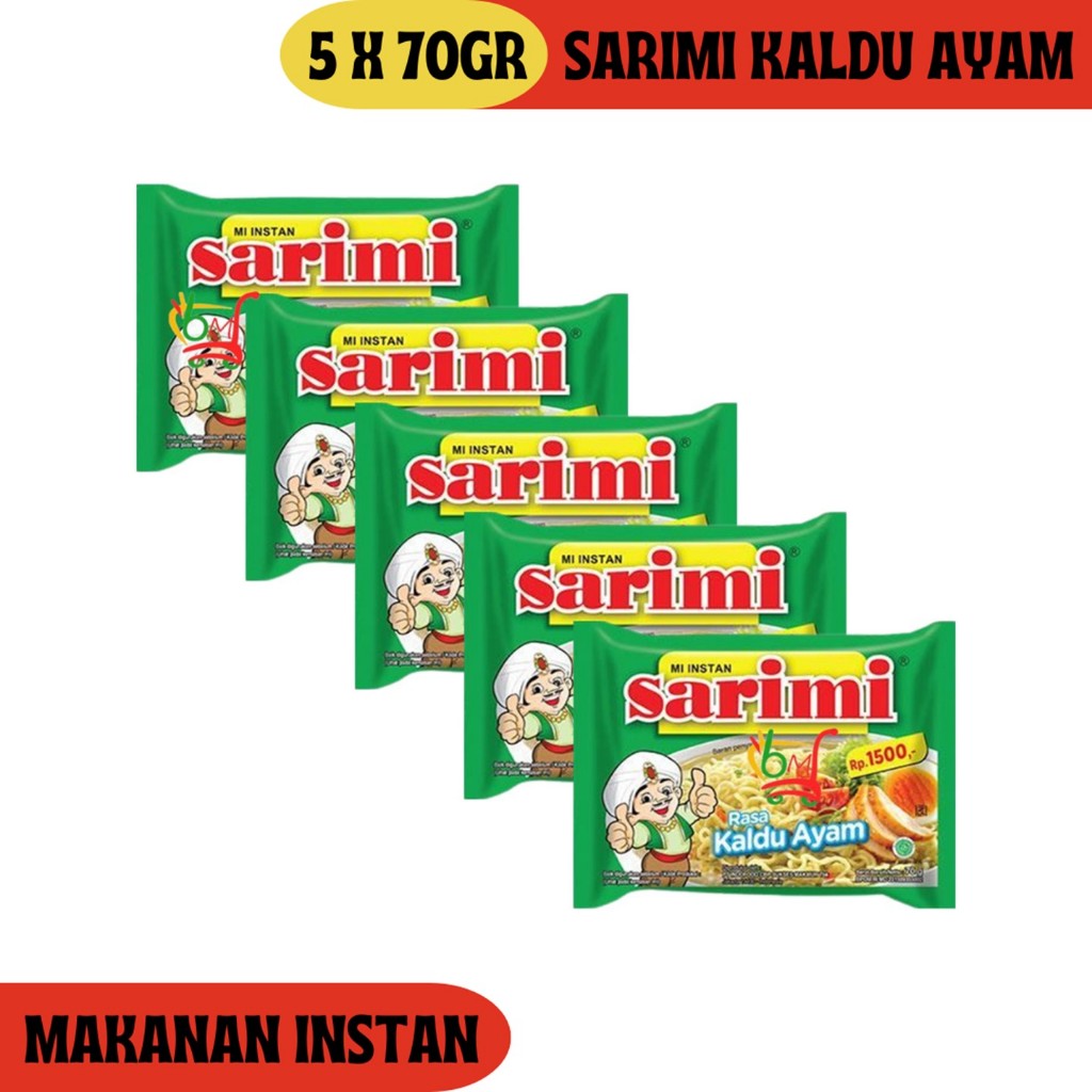 

5PCS Sarimi Kaldu Ayam Mie Instan Kuah Produk Indofood