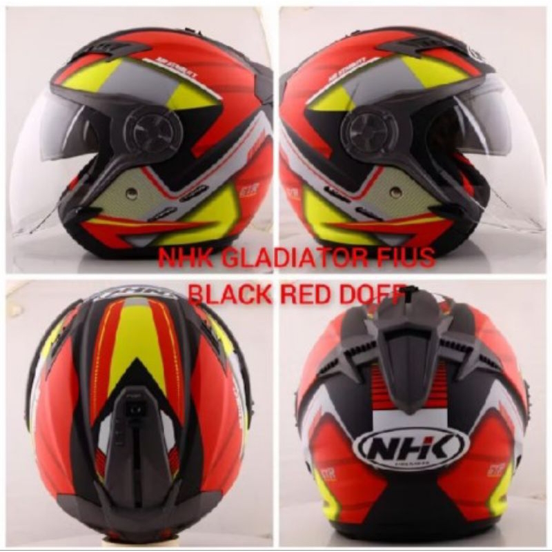 HELM NHK GLADIATOR FIUS BLACK RED DOFF