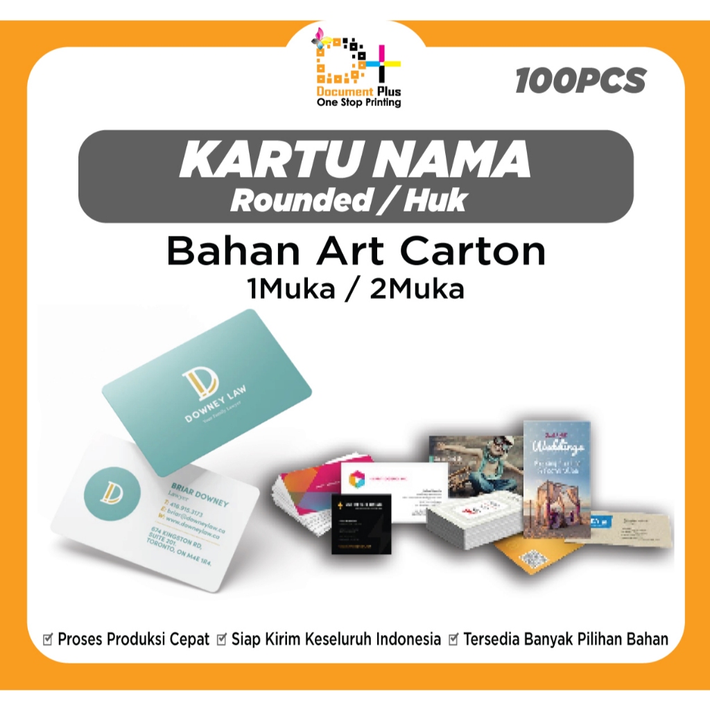 

Kartu Nama 100pcs Art carton 260gr 1muka / 2muka HUK / rounded